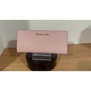 Michael Kors Jet Set Travel Flat Slim Bifold Saffiano Leather Wallet Pink NWT